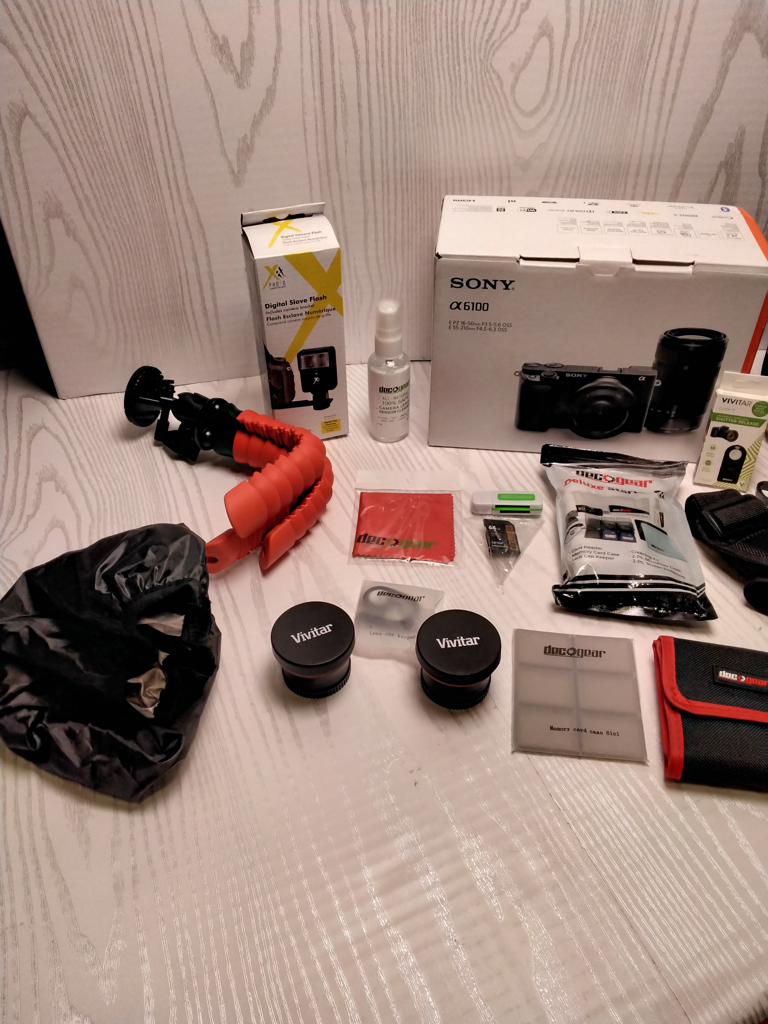 Sony Alpha A6100 Mirrorless Camera with 16-50mm & 55-210mm Lenses & Accessories (7729364664558)